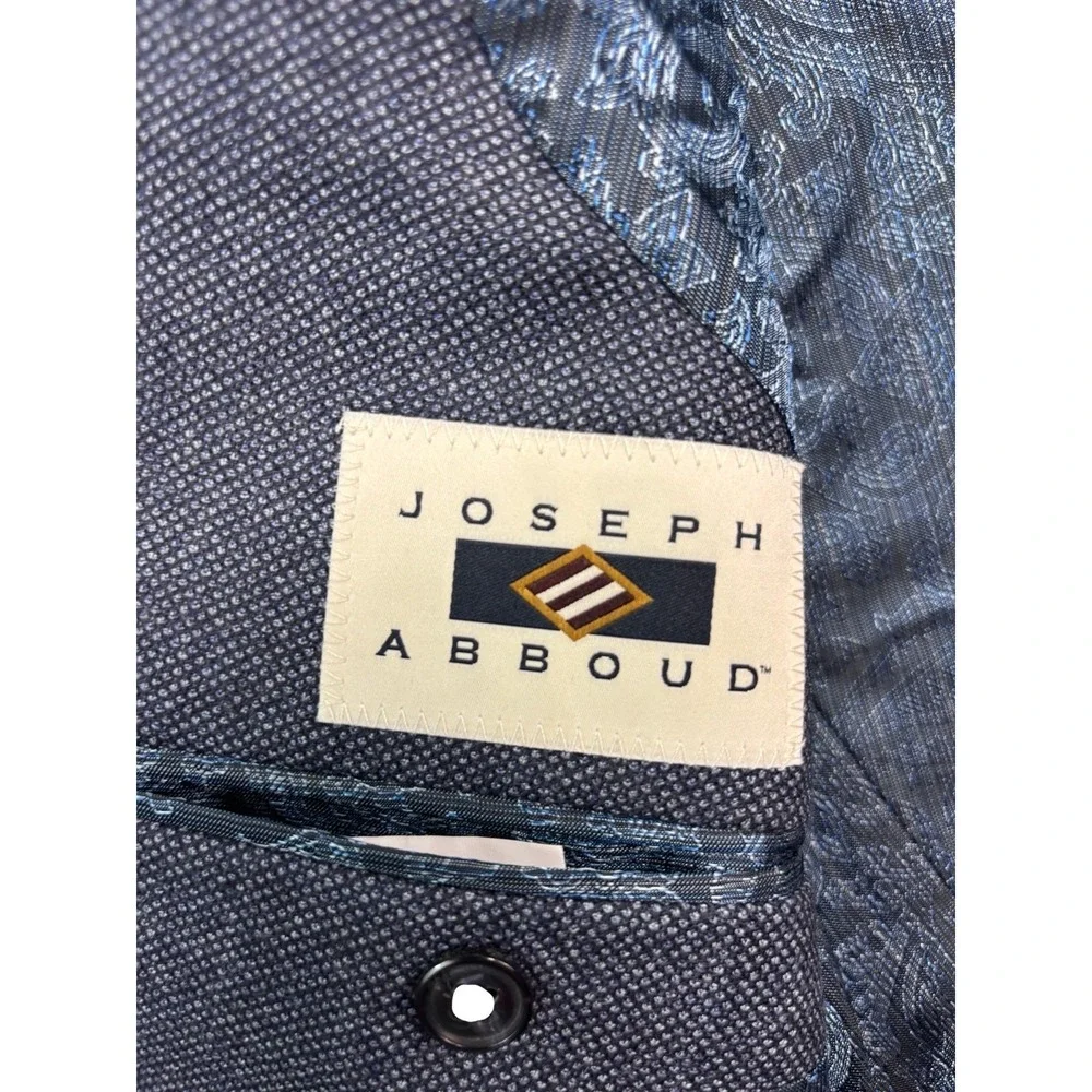 Joseph Abboud 40S 34x30 Navy Blue Birdseye 2pc Pant Suit Italian Flannel Wool